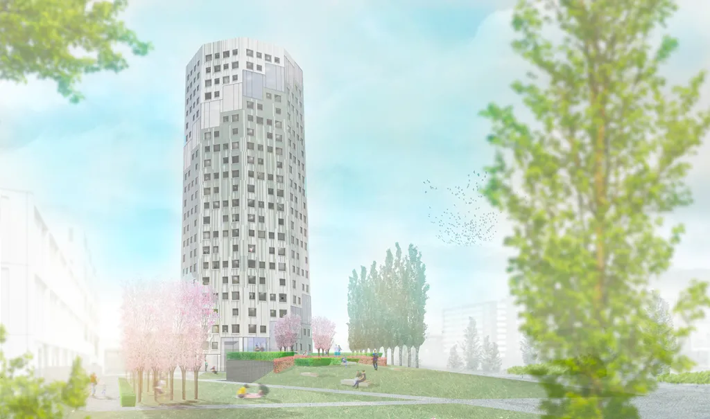 impressie woontoren bedumerweg