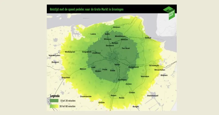 kaart met speed pedelec naar groningen