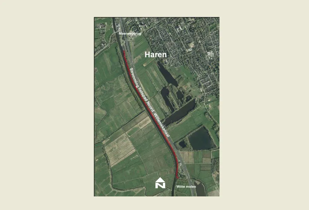 kaartje stremming fietspad noord willemskanaal