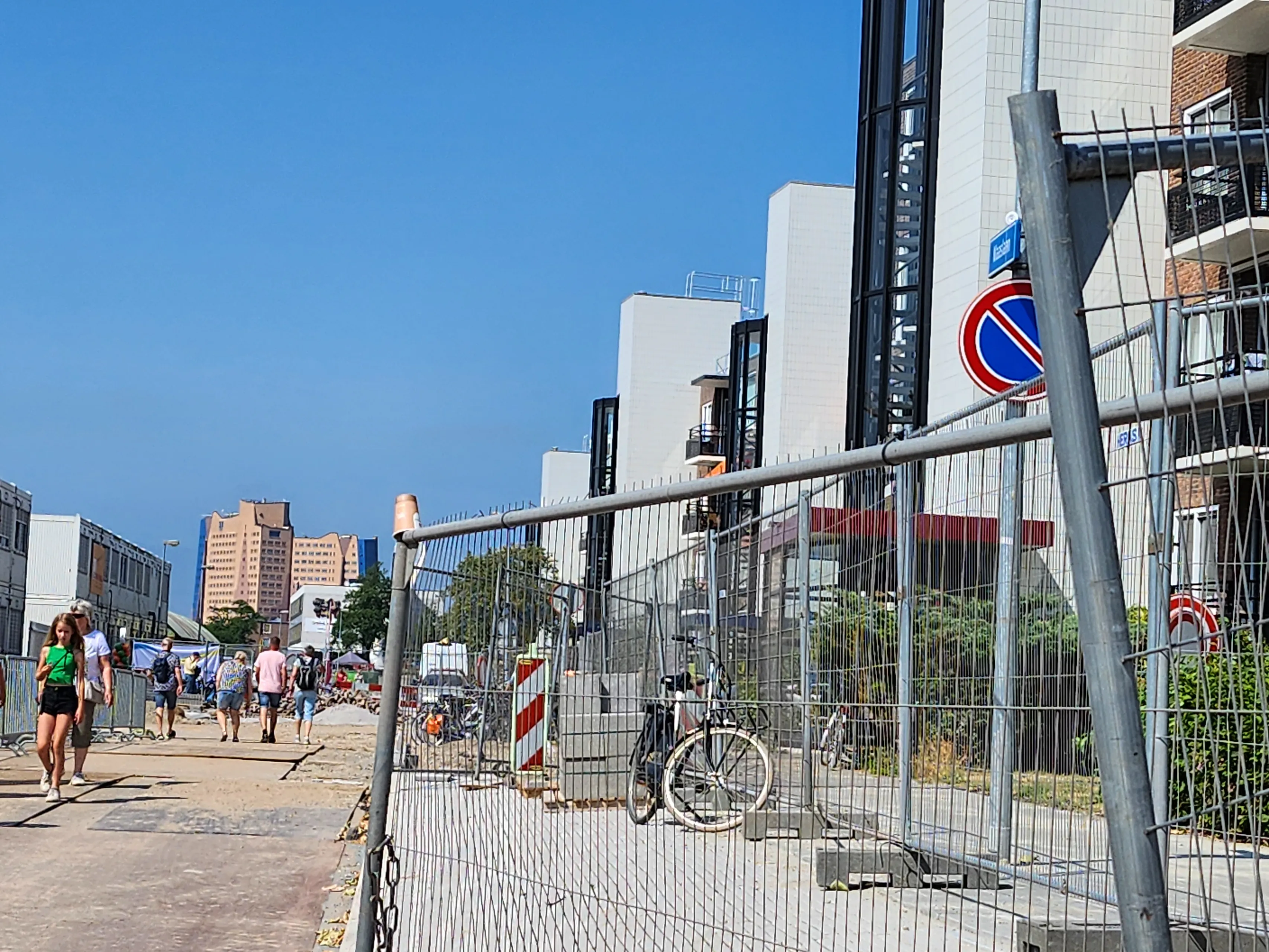 maaslaan tijdens de werkzaamheden