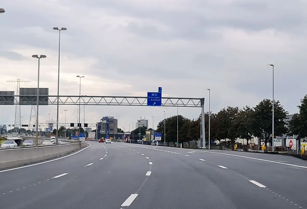 nieuwe rijstrook afrit