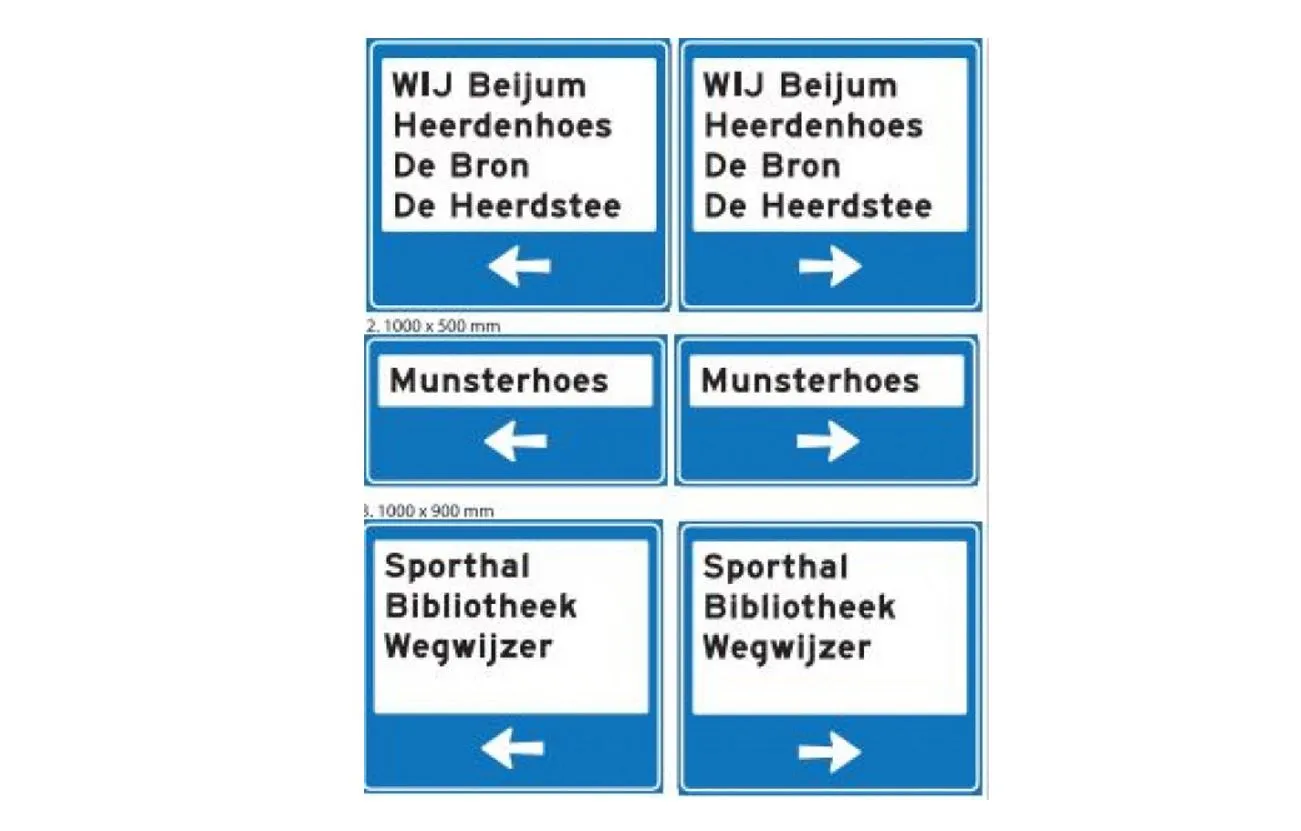 nieuwe wijkborden in beijum