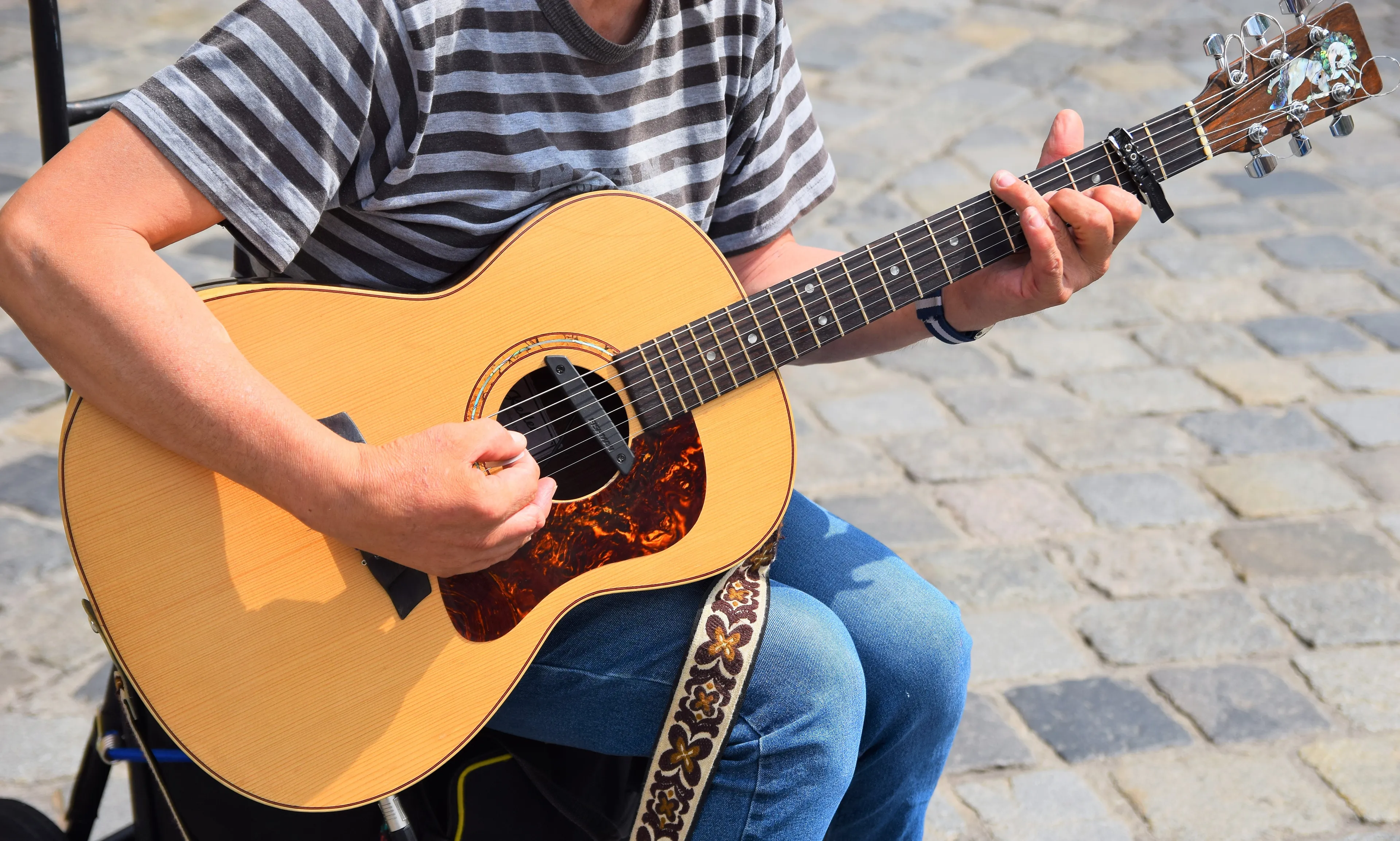 photo of person playing acoustic guitar 2528985