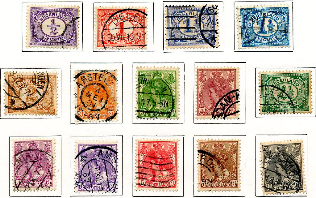 postzegel 1899 1922 1 2 10 cent publiek domein