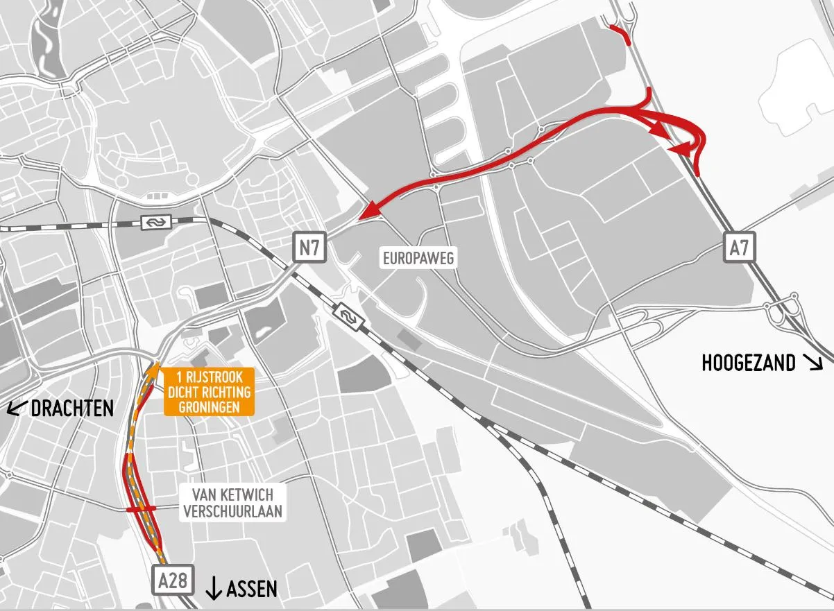 ringweg werkzaamheden zomer groningen bereikbaar