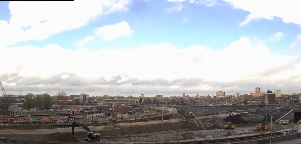 screenshot van webcam op julianaplein via aanpak ring zuid youtube