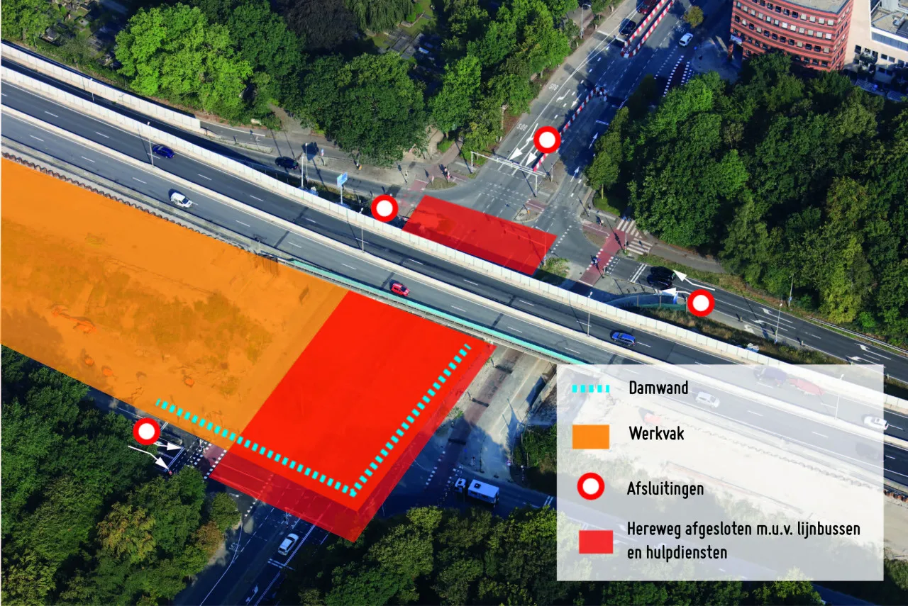 verkeerssituatie onderdoorgang hereweg van vrijdag 18 oktober tot maandag 28 oktober