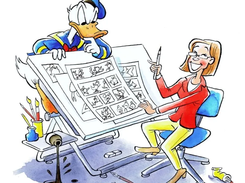 zelfportret wilma van den bosch en donald duck
