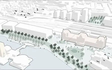 Impressie globaal eindbeeld noordzijde station