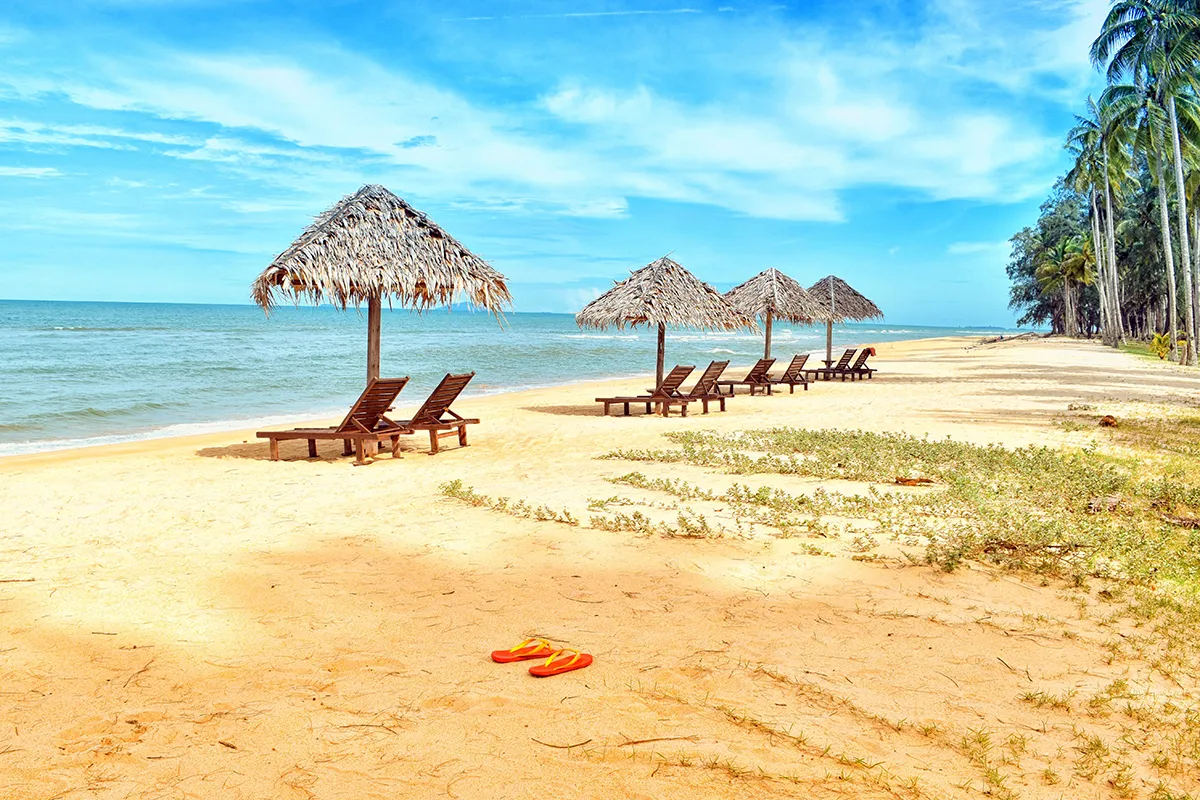 beach beach chairs beach hut blue 531035