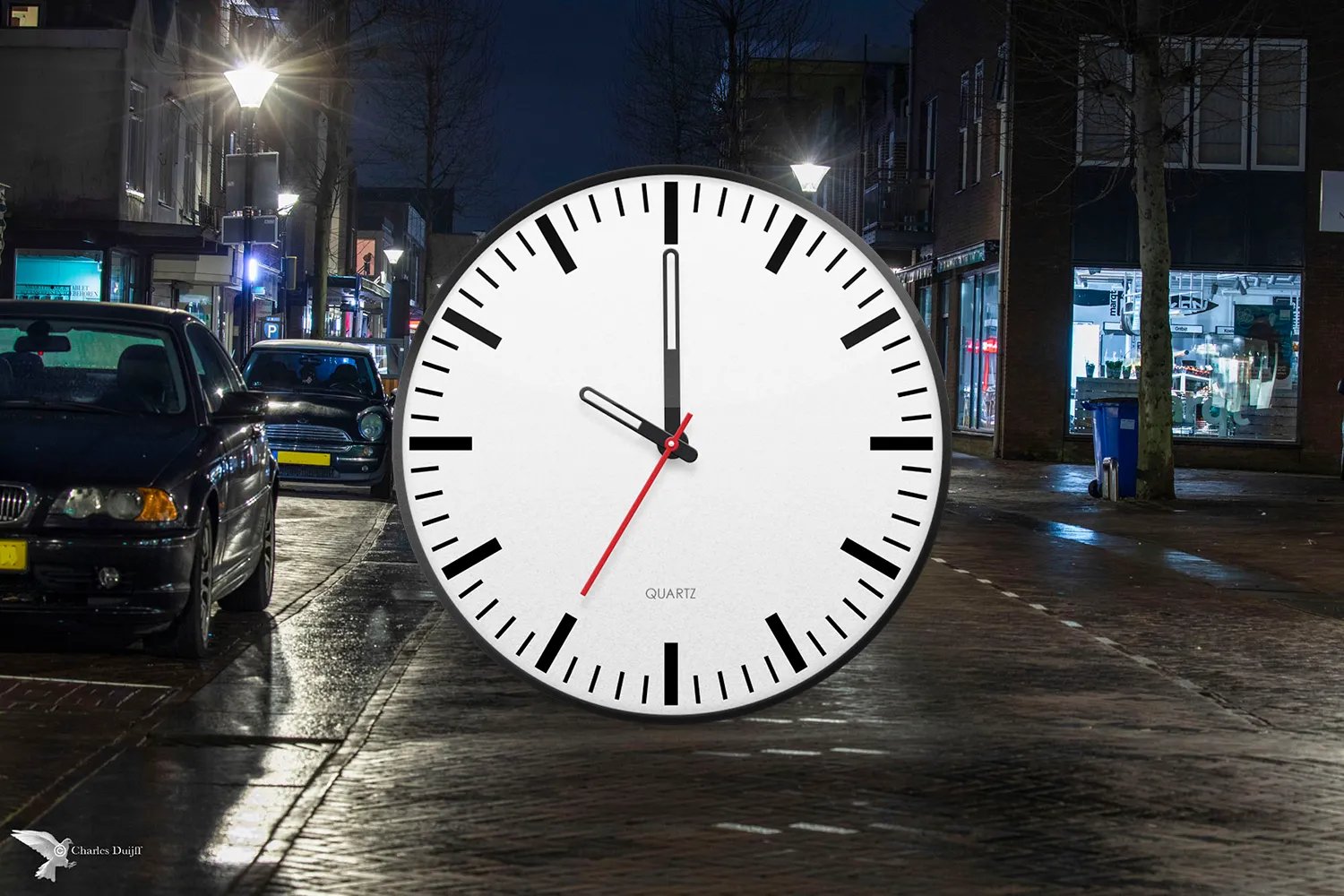 binnenweg naar raadhuisstraat avondklok