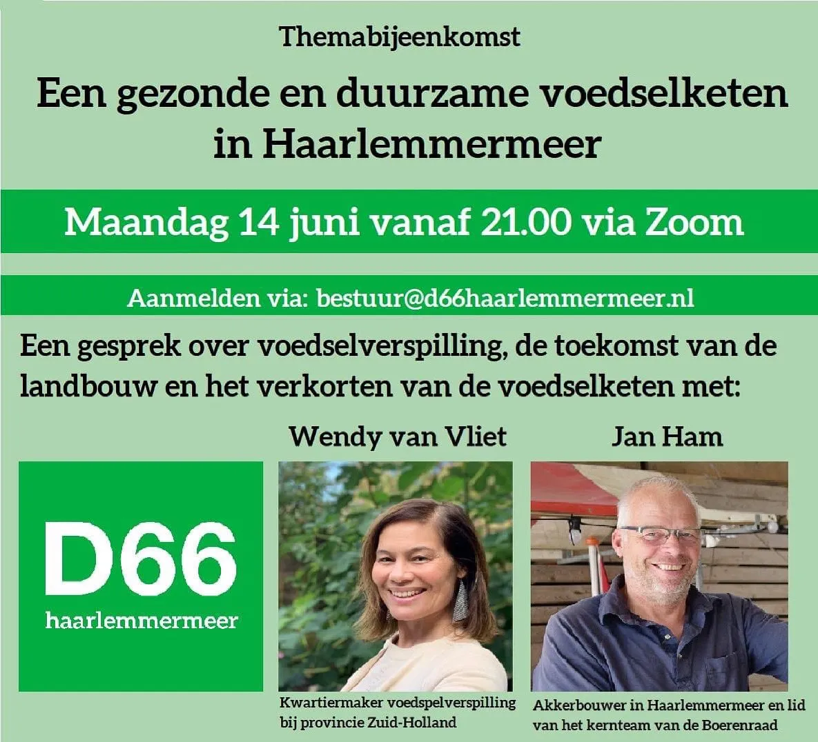 d66 haarlemmermeer 14 juni