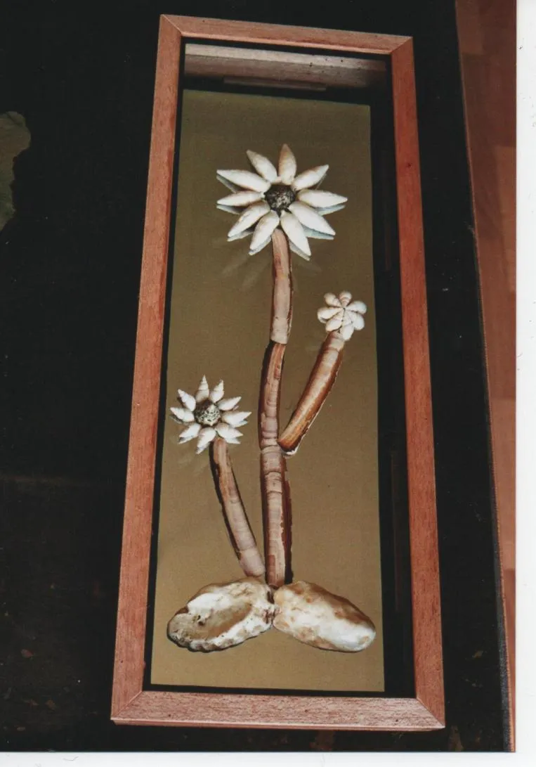 schelpenschilderij zweedse bloem