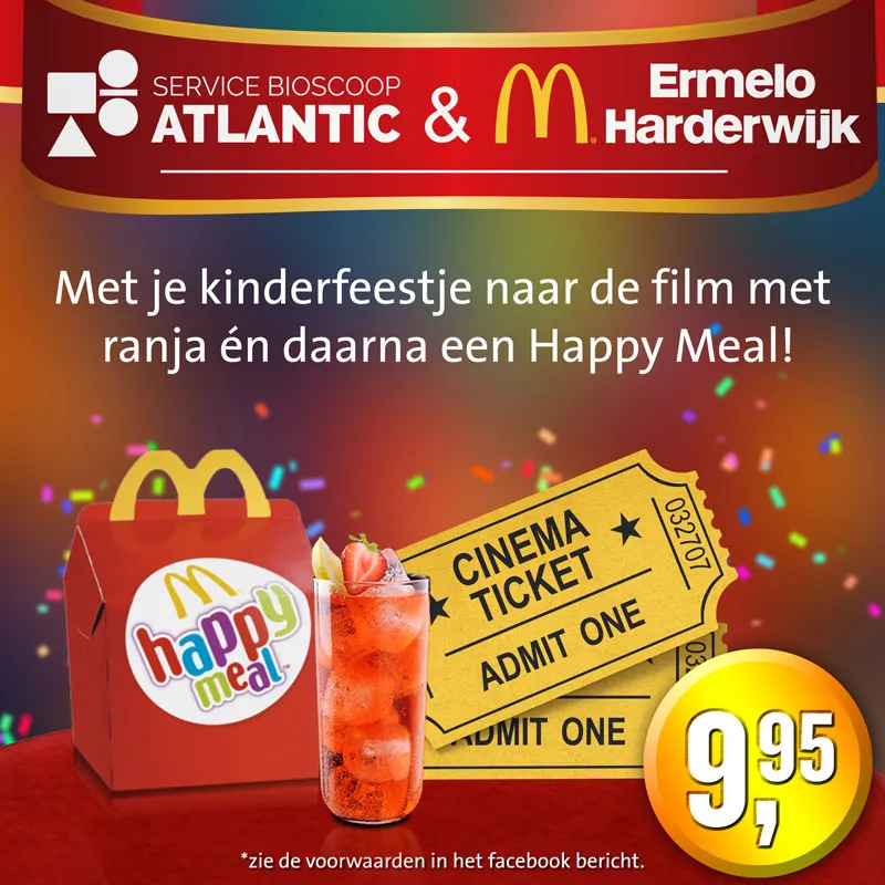 atlantic filmkaartjes kidsparty mcdonalds