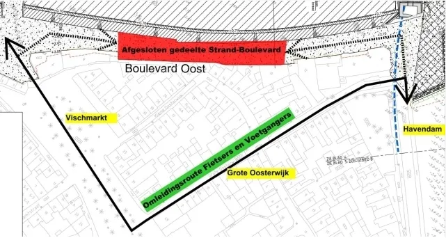 omleiding vischmarkt boulevard werkzaamheden plattegrond waterfront