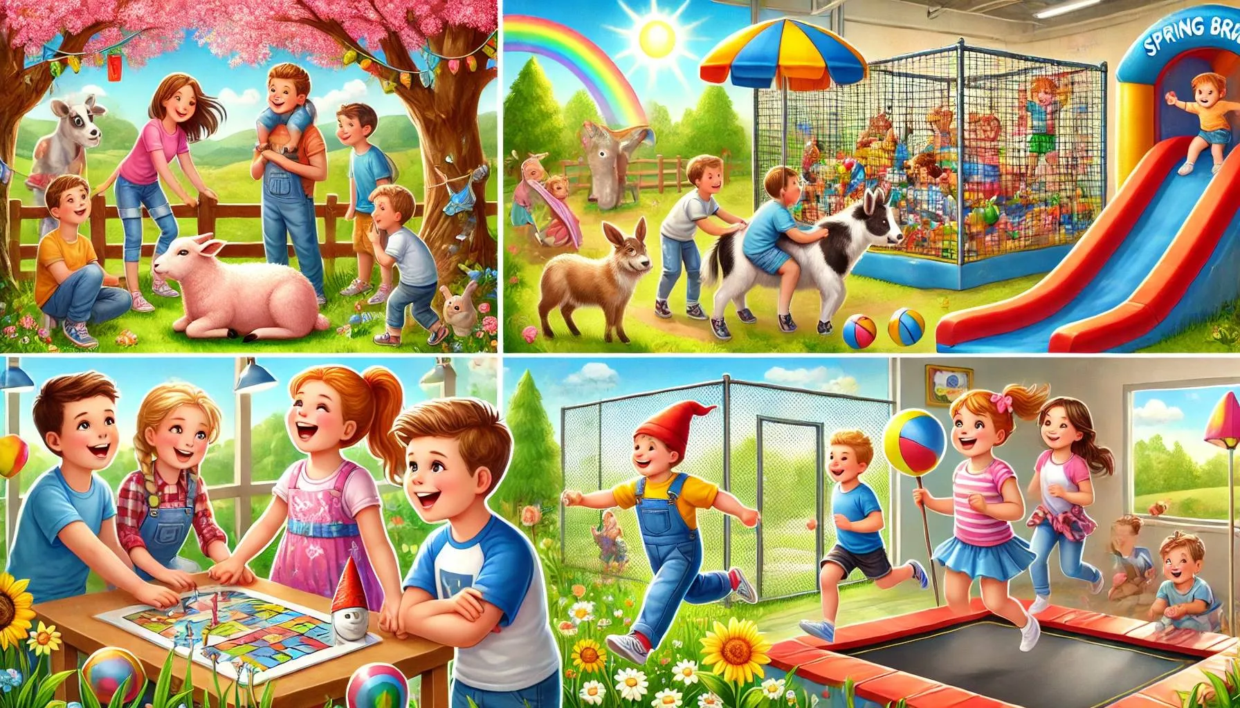 dalle 2025 02 24 090014 a colorful and lively scene featuring children engaging in various fun spring break activities the image includes a group of young children ages 0 jpg