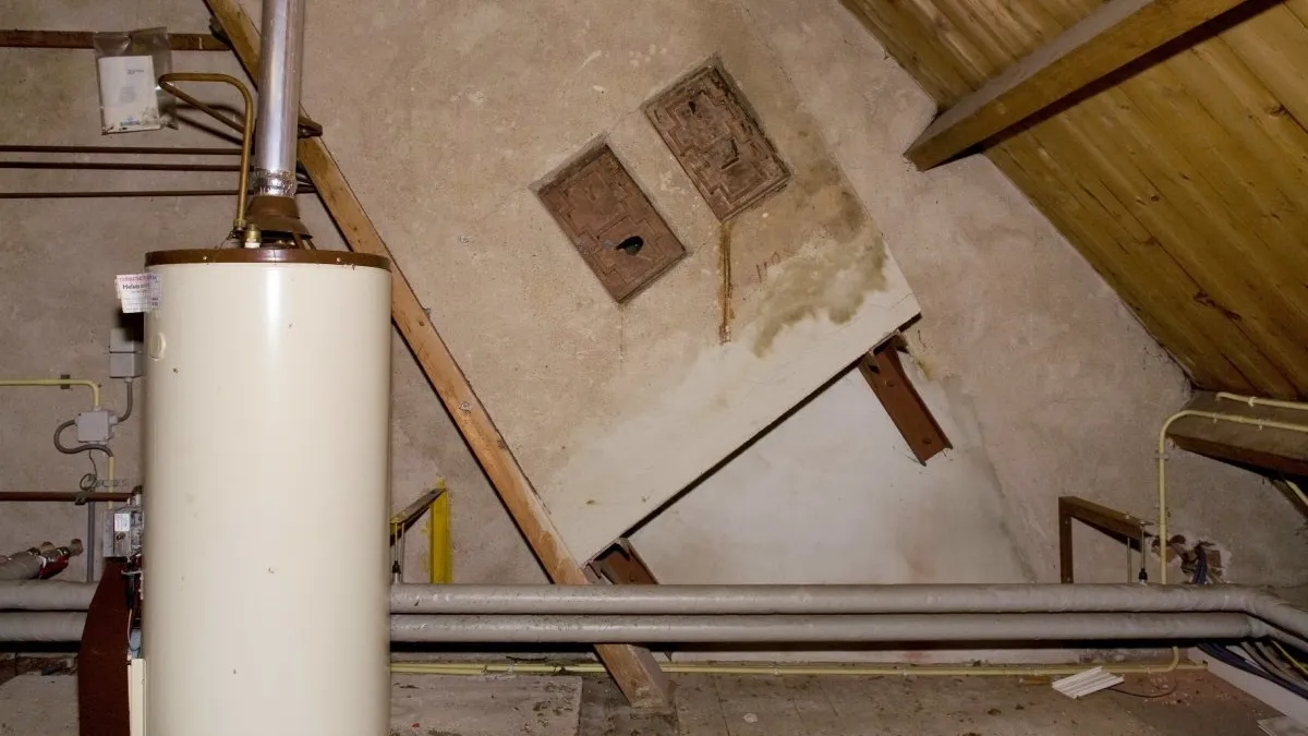 interieur zolder met schoorsteen en cv ketel coevorden 20422225 rce