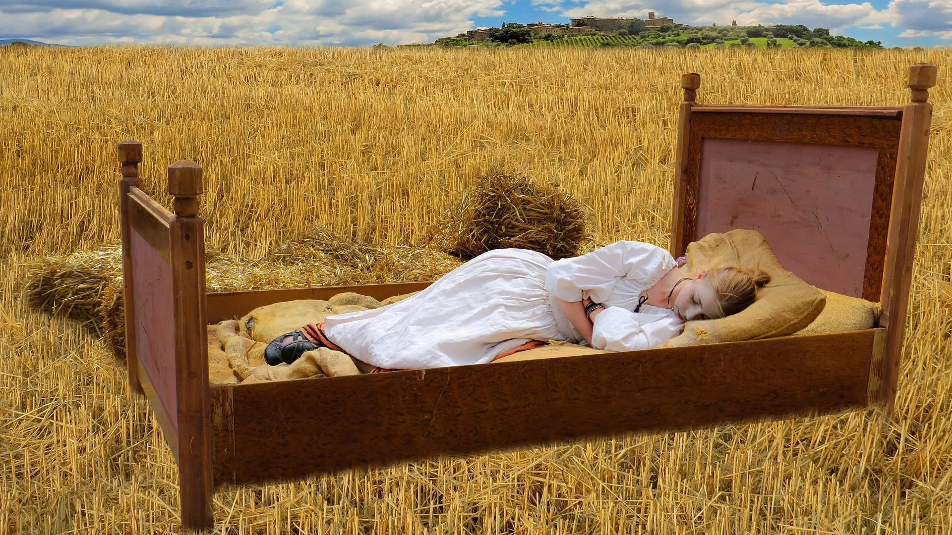 slaap maxpixelfreegreatpicturecom girl cornfield bed nostalgia good night sleep 921061