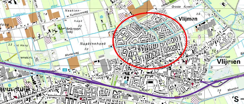 aanpak wateroverlast vlijmen noord gebiedskaart