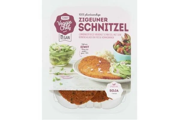 foto belangrijke veiligheidswaarschuwing jumbo veggie chef vegetarische zigeunerschnitzel