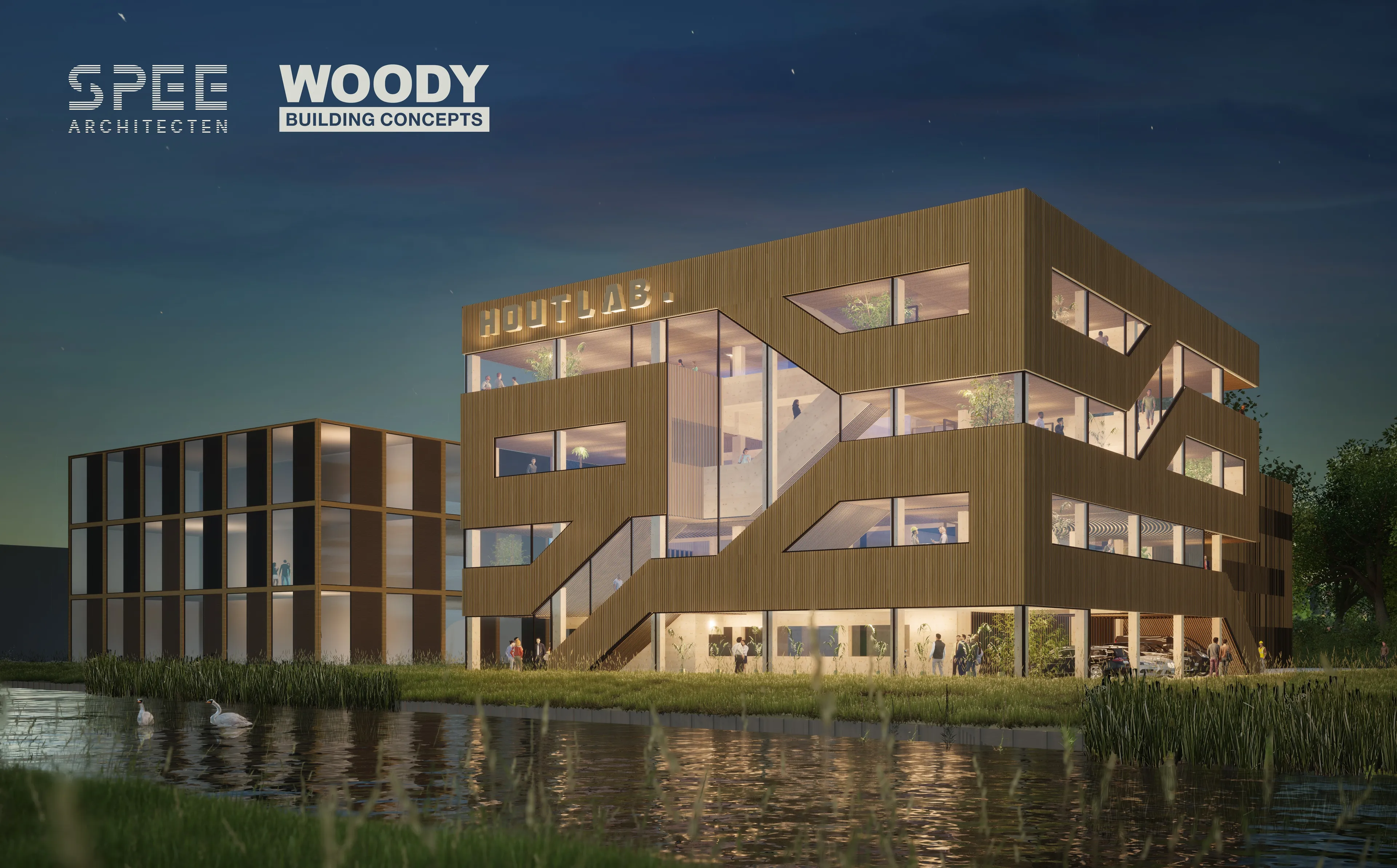 houtlab artist impression woody building concepts nieuwkuijk