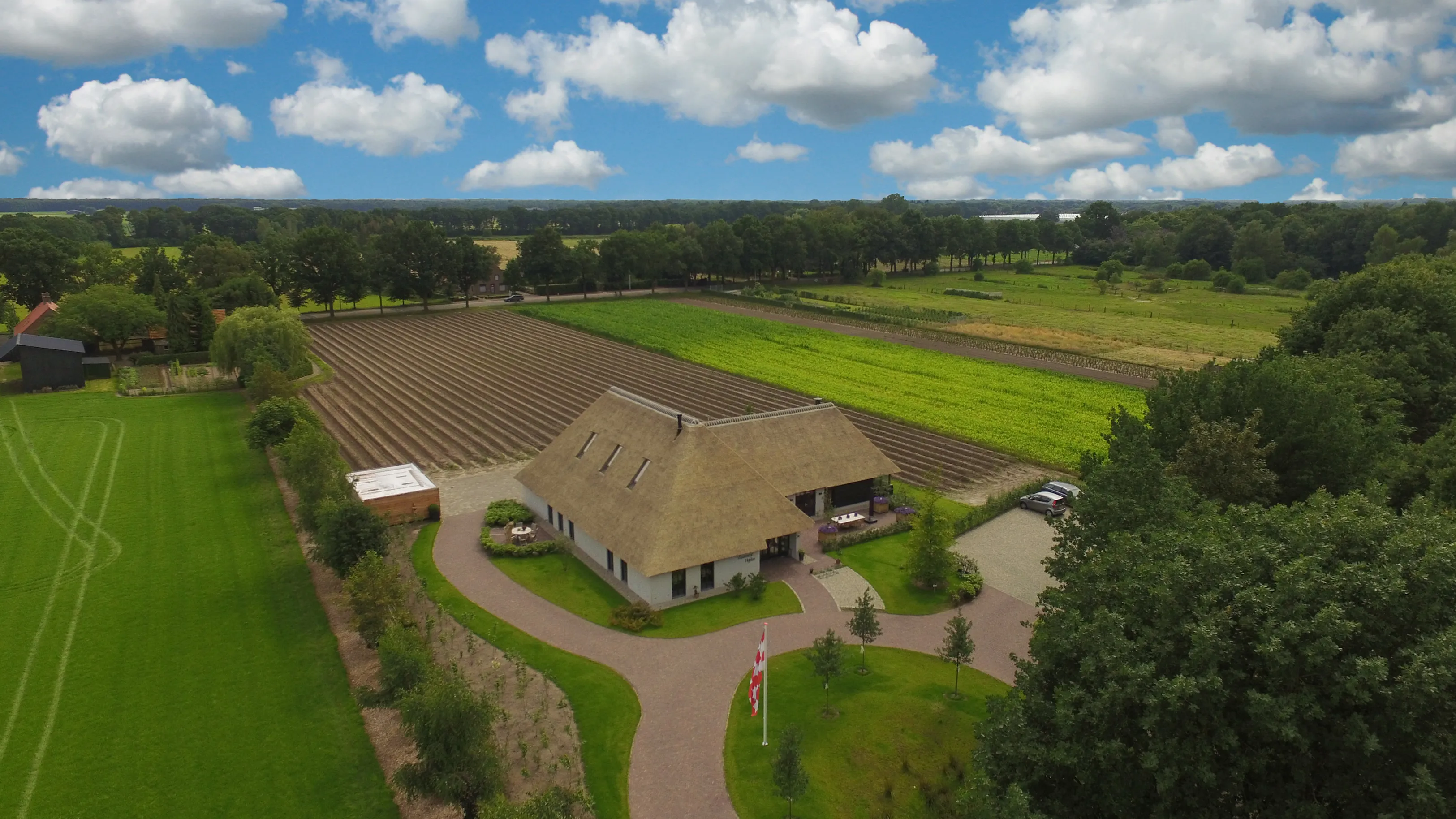luchtfoto vlaamsche hofstee drunen