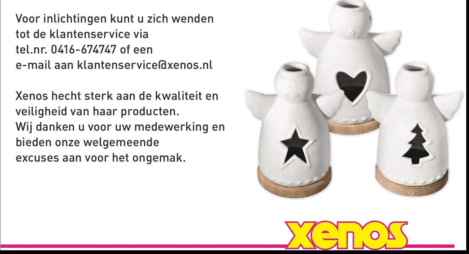 poster veiligheidswaarschuwing theelichthouder xena