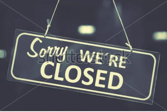 stock photo closed sign in a shop window 281632022