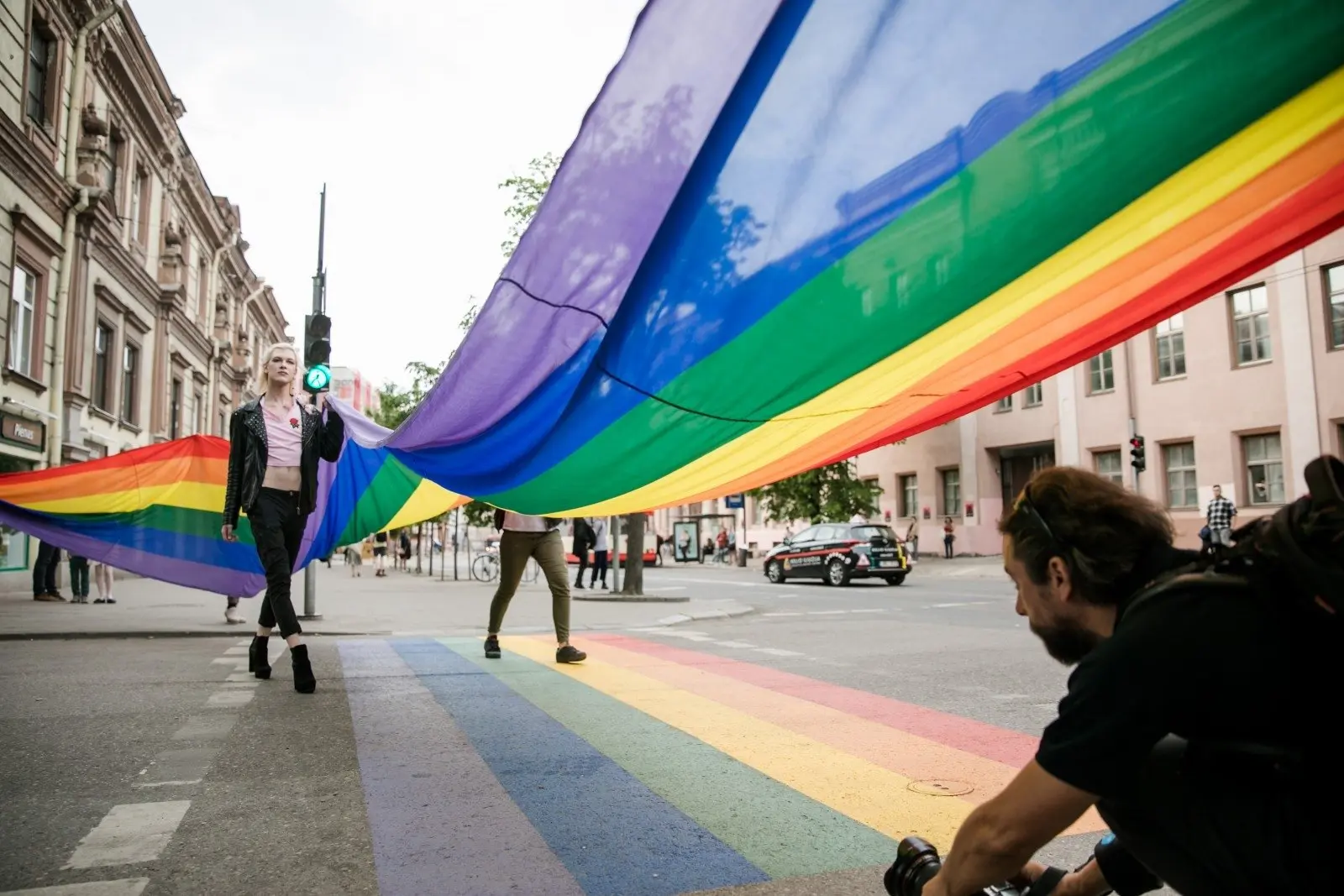 vilnius opens rainbow crosswalk to mark lgbt rights 78031515