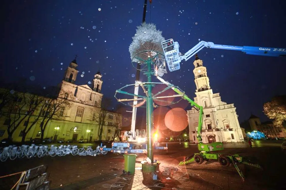 Pradėti Kalėdinės eglutės montavimo darbai