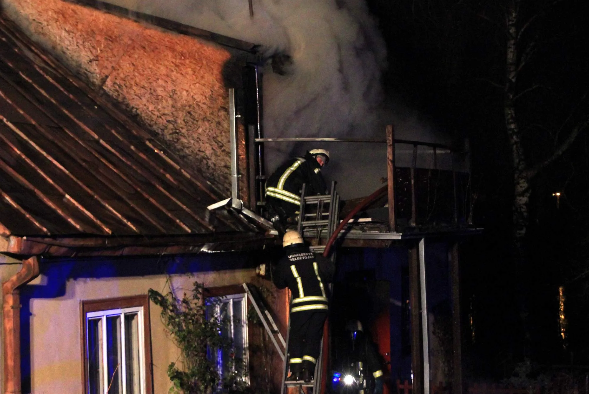 Gausios ugniagesių pajėgos gesino gaisrą Piliakalnio gatvėje