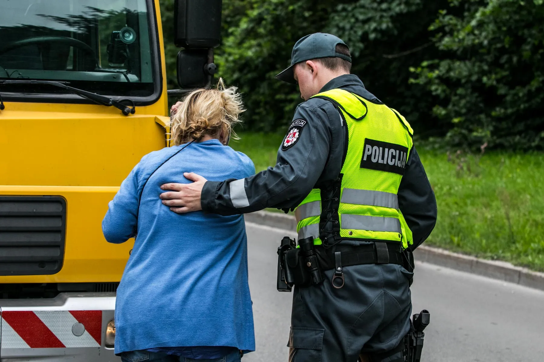 Motociklo ir lengvojo automobilio avarija Šiaurės prospekte