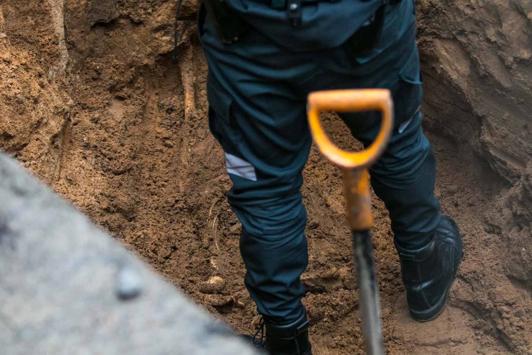 Žmogaus palaikai Laisvės alėjoje