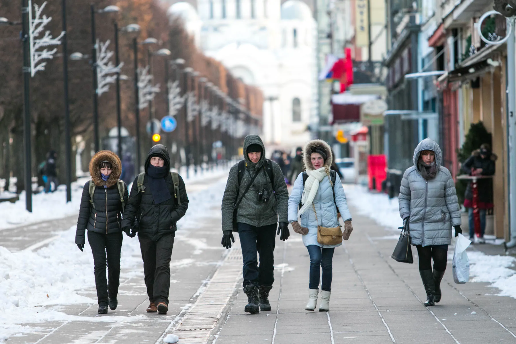 Kauniečiai šaltą žiemą