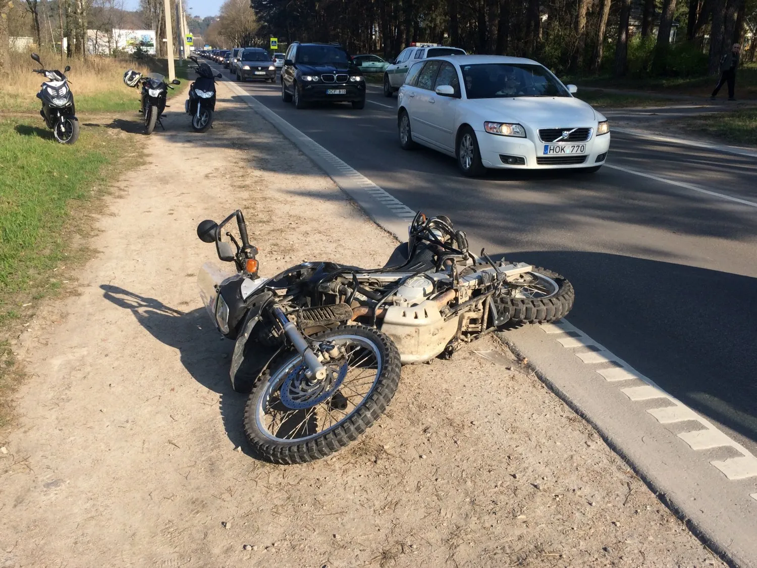 Raudondvario plente partrenktas motociklininkas