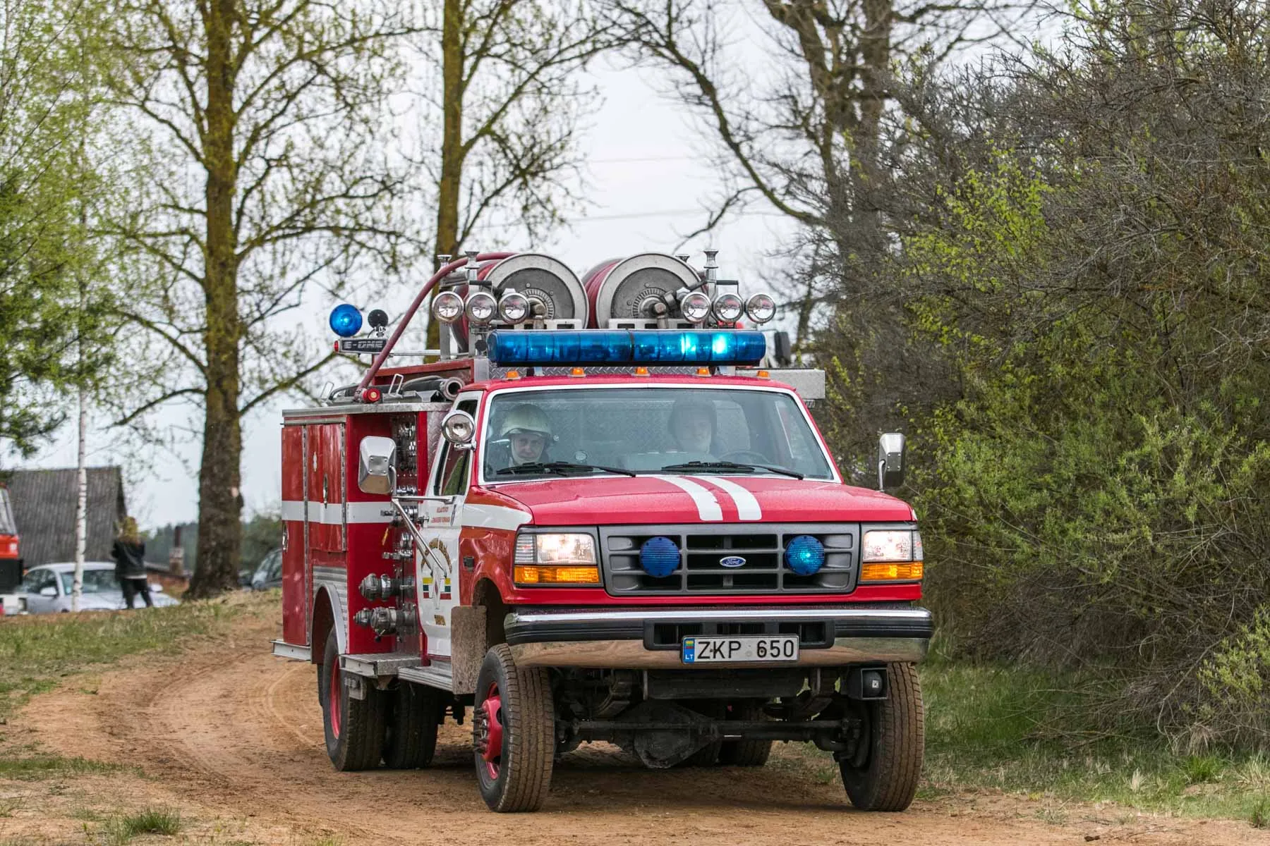 Gaisrininkų pratybos Kauno rajone