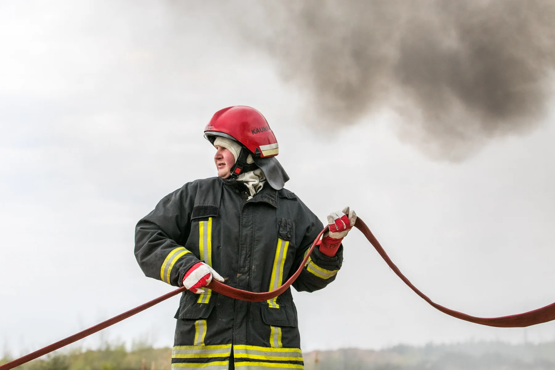 Gaisrininkų pratybos Kauno rajone