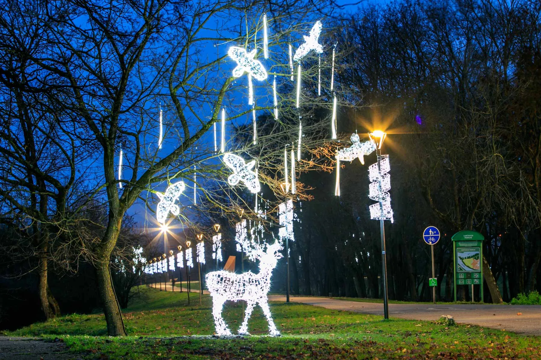 Santakos parkas pasipuošė Kalėdiniais papuošimais