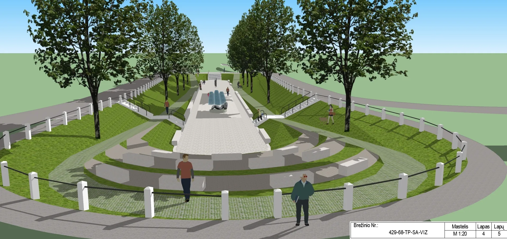 Kauko laiptų rekonstrukcijos vizualizacijos