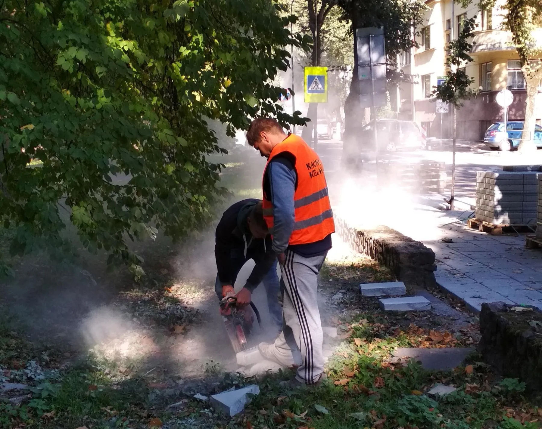 Šaligatvio remontas Trakų gatvėje