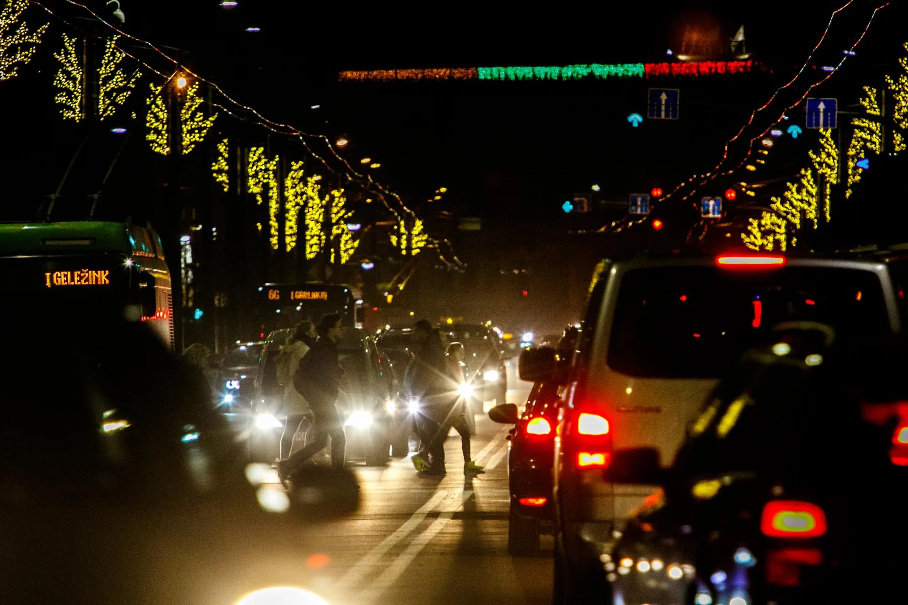 Šventiniai papuošimai Kauno gatvėse