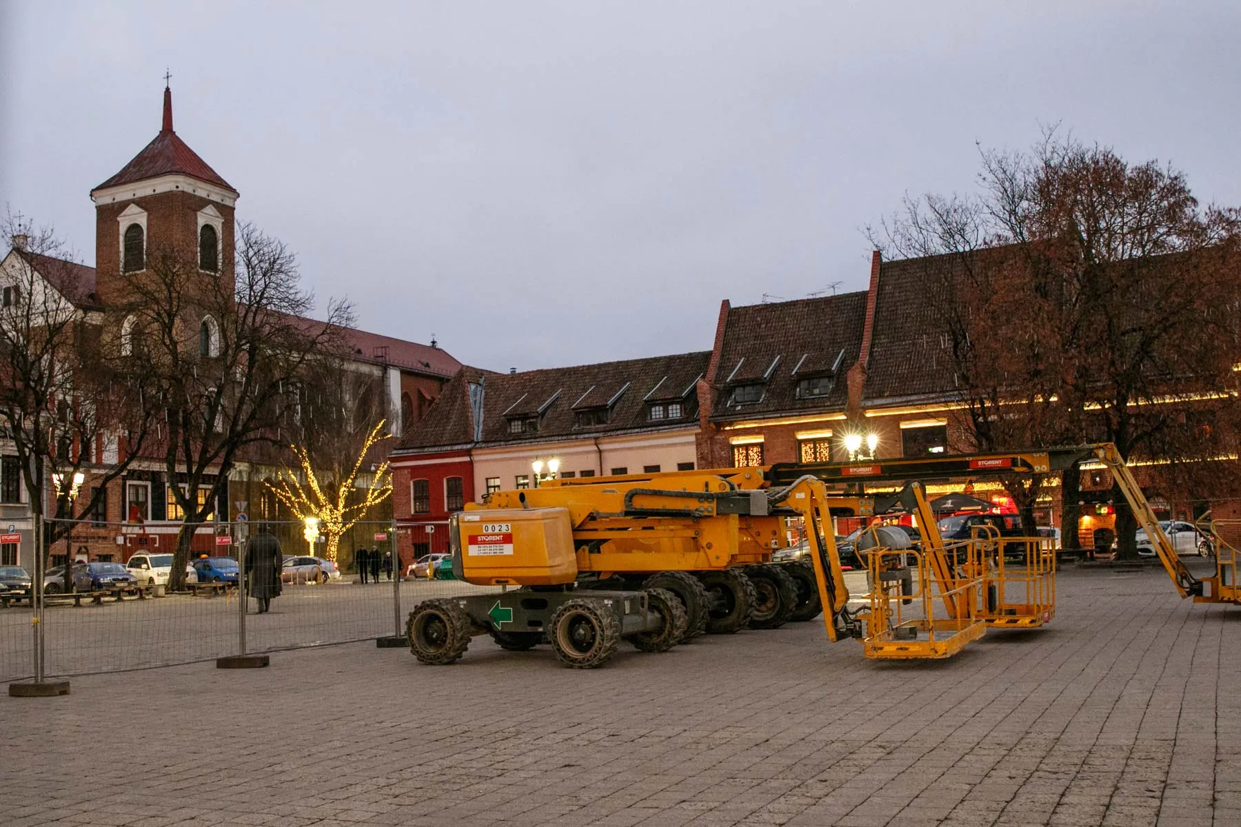 Kauno kalėdinės eglutės statymo darbai 2018