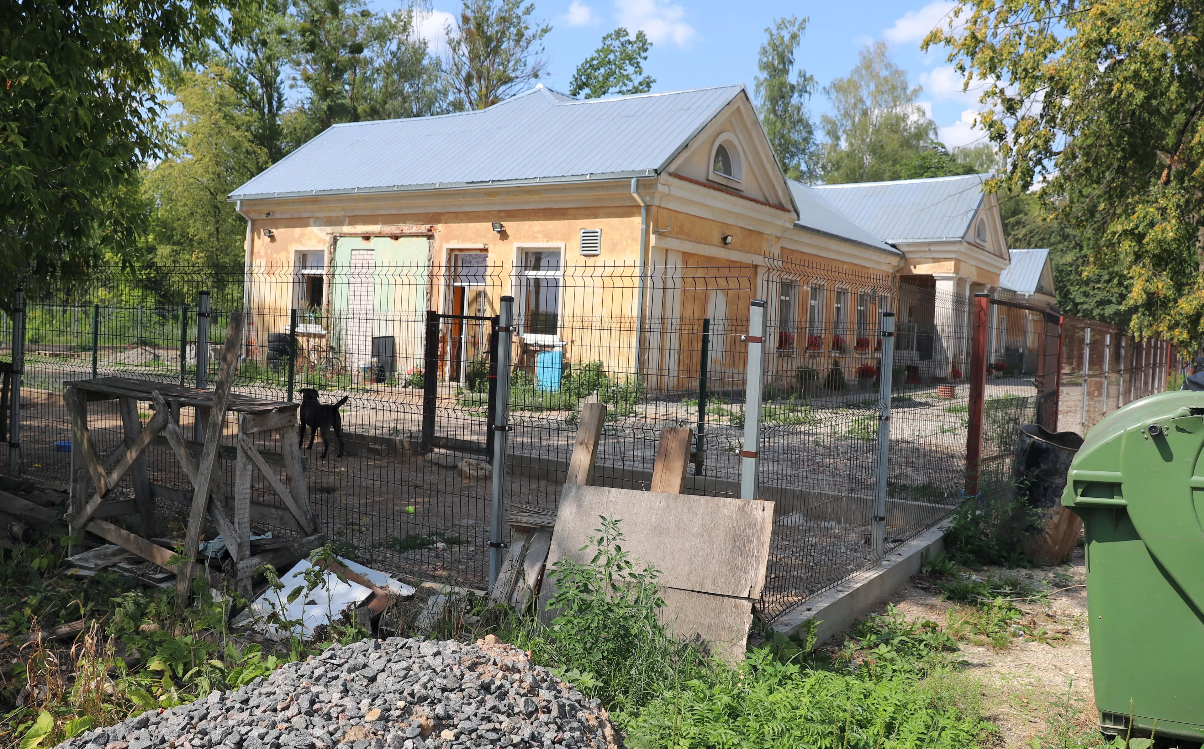 Gyvūnų globos įstaiga Penkta koja įsikūrusi Linksmakalnyje, viename iš buvusio sovietų karinio miestelio pastatų.