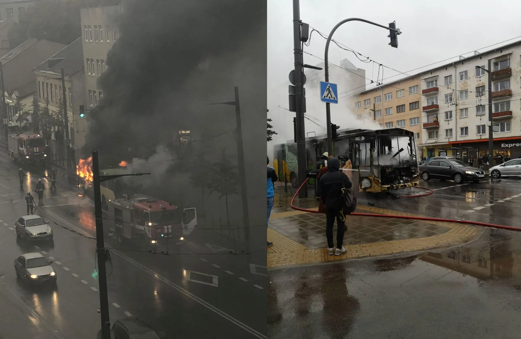 Vytauto prospekte užsidegė troleibusas