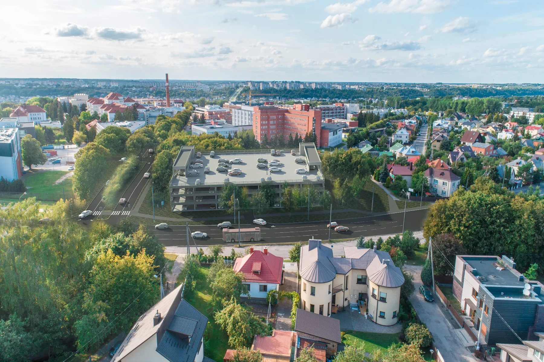 Naujos Kauno klinikų automobilių stovėjimo aikštelės vizualizacija