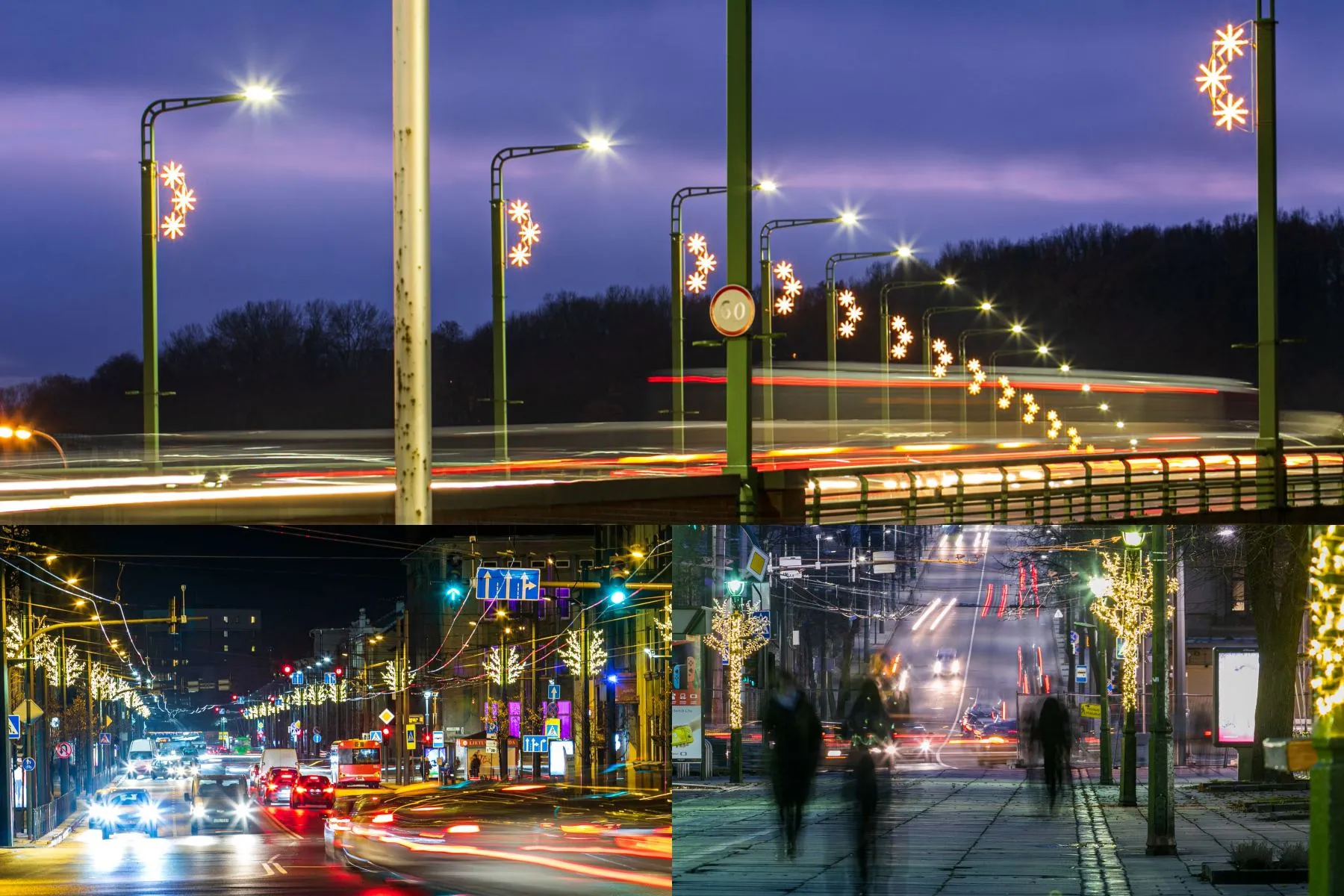 Kalėdiniai papuošimai Kauno gatvėse