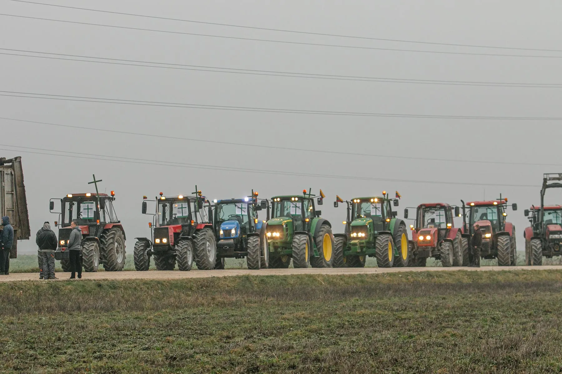 Protestuojantys ūkininkai Kauno rajone