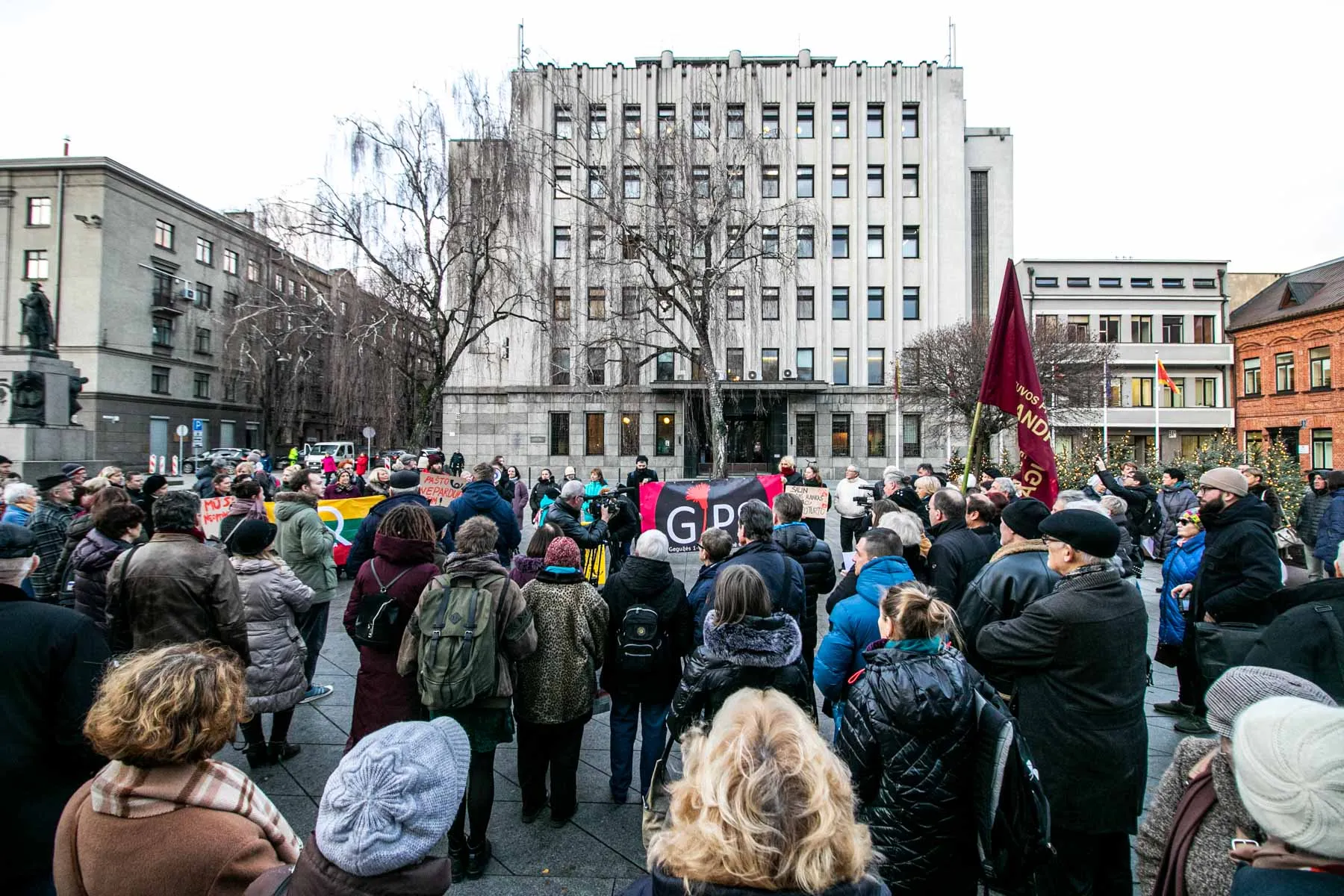 Protesto akcija prie savivaldybės dėl Kauno centrinio pašto