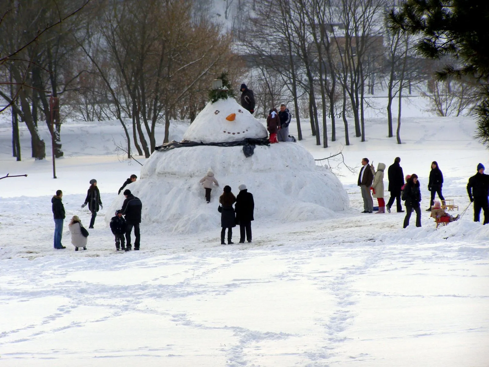 Sniego senis Santakos parke / Kas vyksta Kaune archyvo nuotr.