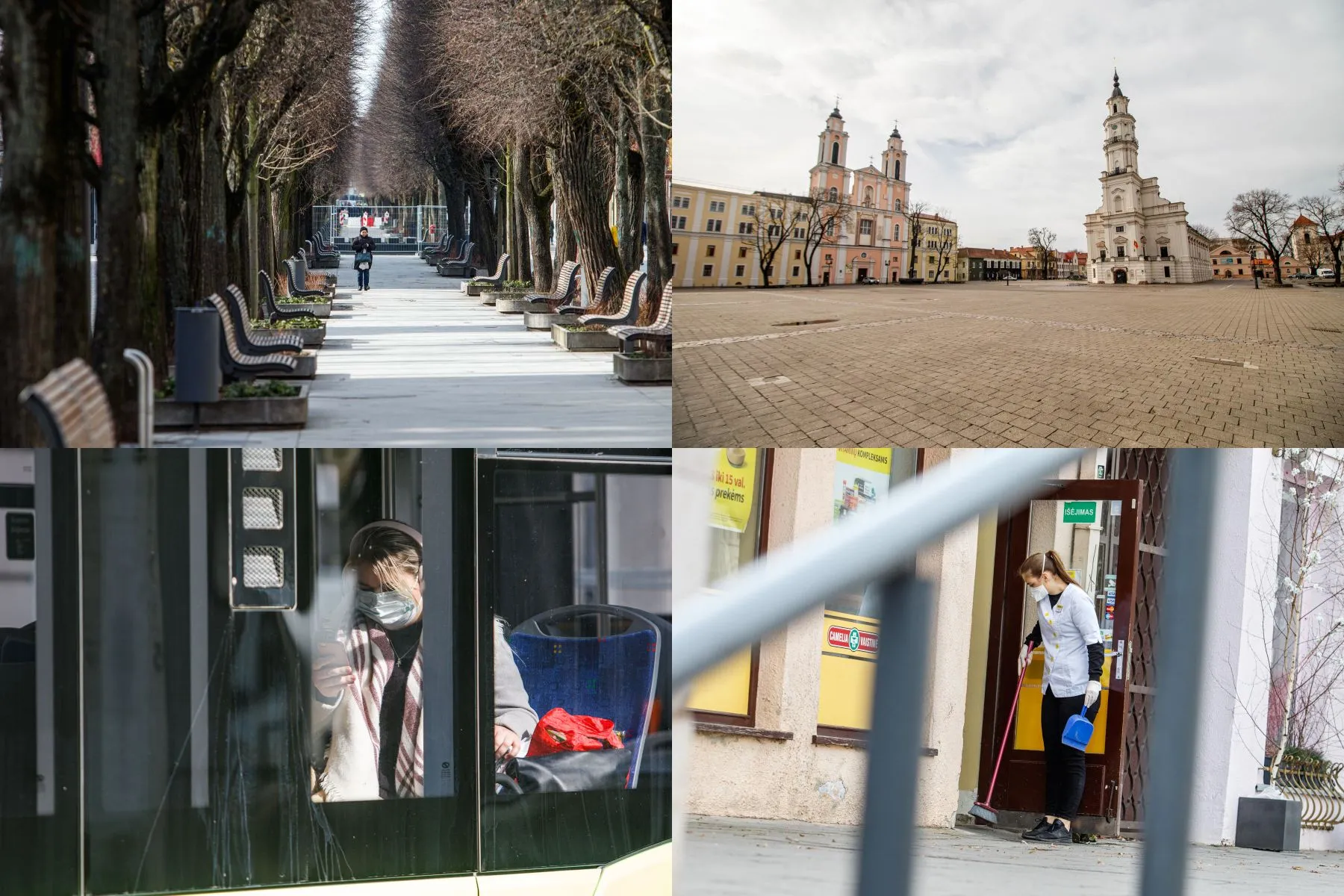 Tuščias miestas pirmąja karantino dieną